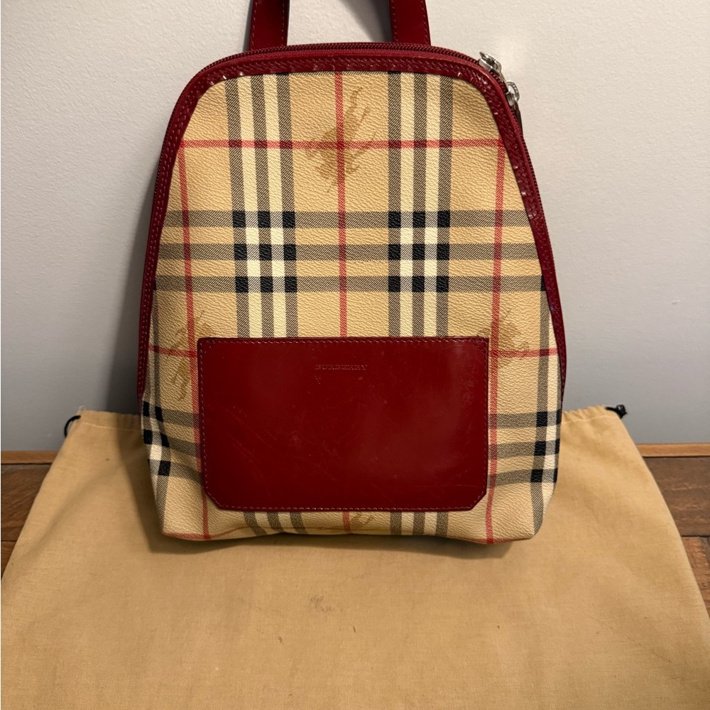 Burberry Bags | Burberry Backpack | Red and Tan Checkered Backpack